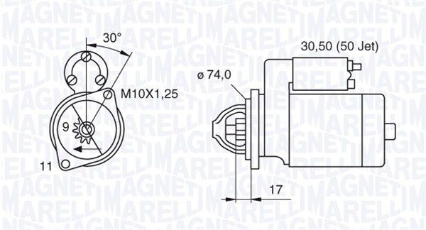 MAGNETI MARELLI Стартер 063280056010